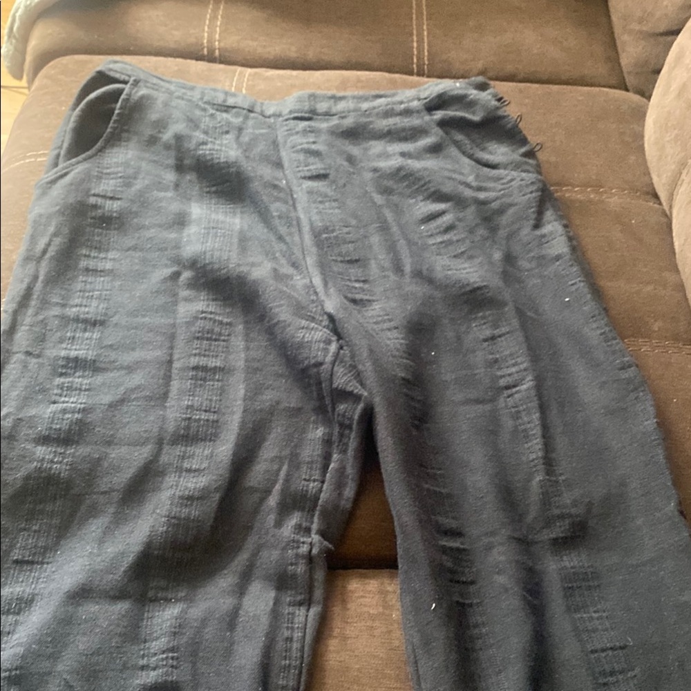 Free People Black Cropped Pants Relaxed Fit